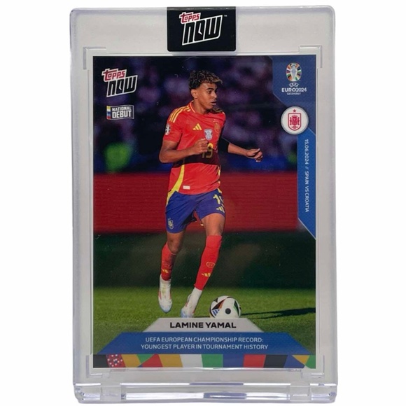 2024 Topps Now UEFA EURO Lamine Yamal National Debut #5 Youngest In History QTY - Picture 1 of 3